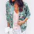 Outerwear & Coats Jackets Womens Ladies Retro Floral Zipper Up Bomber Outwear Casual coats and jackets women - menochic